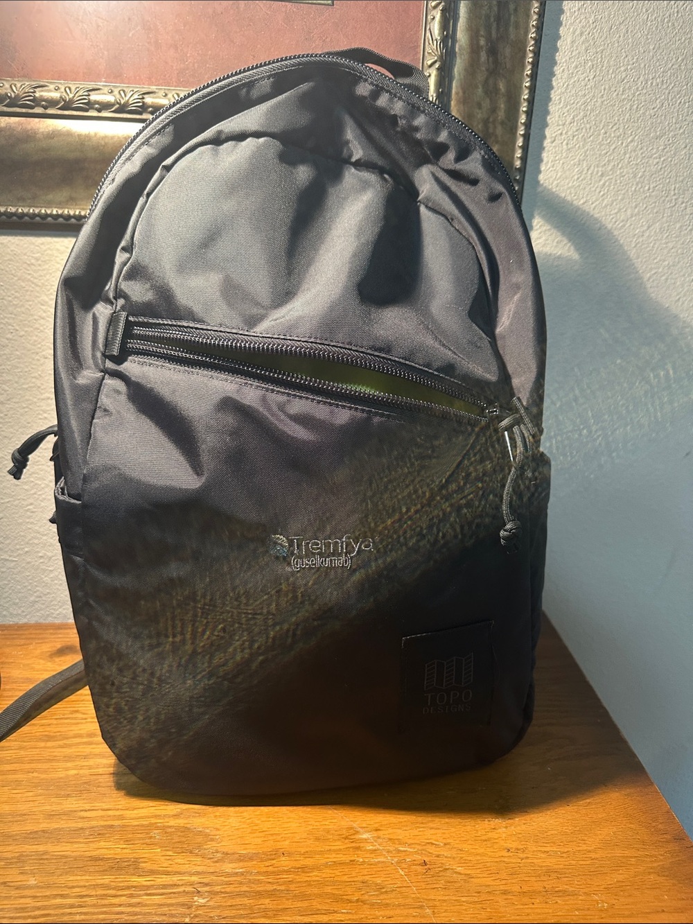 TOPO Designs Light Pack, black backpack -Pharma monogram